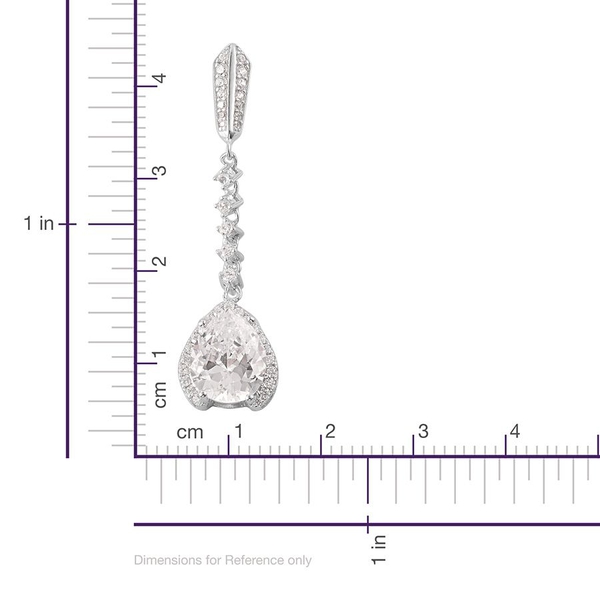 ELANZA AAA Simulated White Diamond Earrings (with Push Back) in Rhodium Plated Sterling Silver