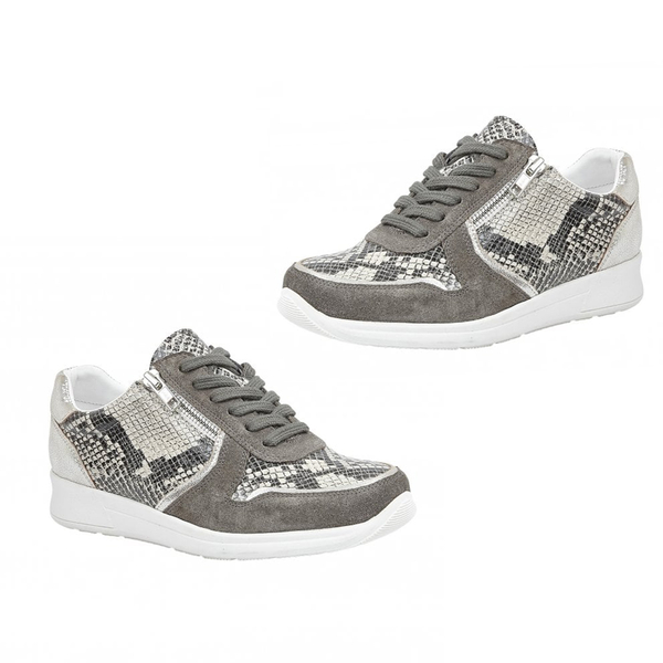 Lotus Stressless Grey Suede & Snake Leather Shira Casual Trainers