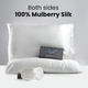 2 Piece Set - 100% Mulberry Silk Pillowcase (50x75cm) and Eye Mask (23x10 cm) - Ivory