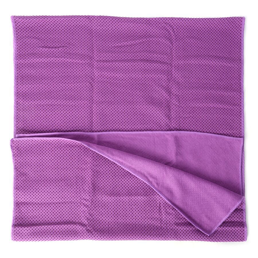 Purple Yoga mat Towel with Anti Slip Mechanism