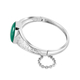 Green Onyx Bangle (Size 7.5) in Stainless Steel 23.34 Ct.
