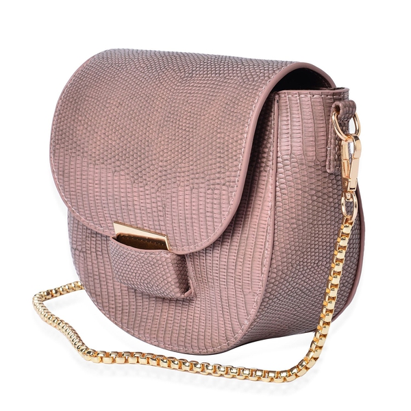 Half Moon Shape Blush Pink Colour Crossbody Bag (Size 19x15x7 Cm)