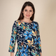 TAMSY 100% Viscose Floral Pattern Plum Dress (Size S,8-10) - Navy Blue & Multi