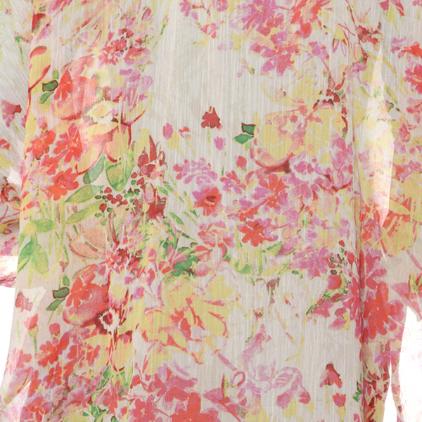 Multi Colour Floral Pattern White Colour Kimono (Free Size)