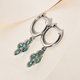 Premium Emerald Hoop Earrings (With Push Back) in Platinum Overlay Sterling Silver