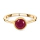 African Ruby (FF) Solitaire Ring in Yellow Gold Vermeil Overlay Sterling Silver 1.18 Ct.