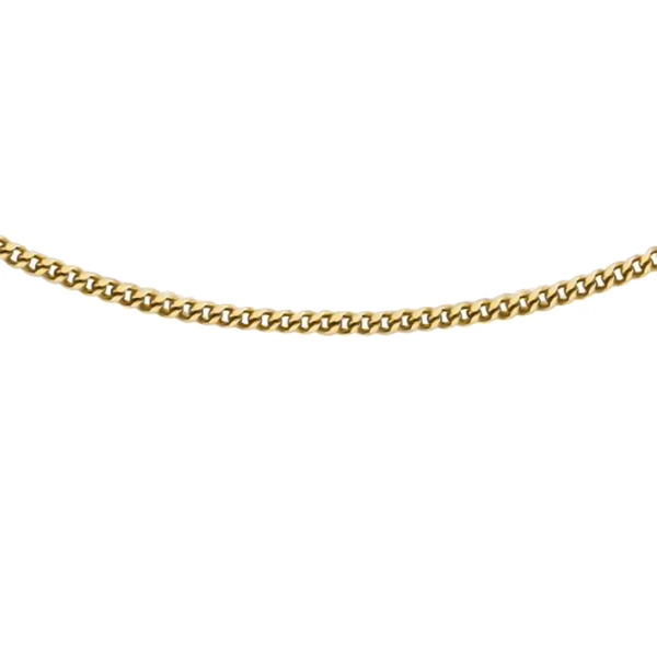 Hatton Garden Close Out- ILIANA 18K Yellow Gold Diamond Cut Curb Chain with Spring Clasp (Size - 18)
