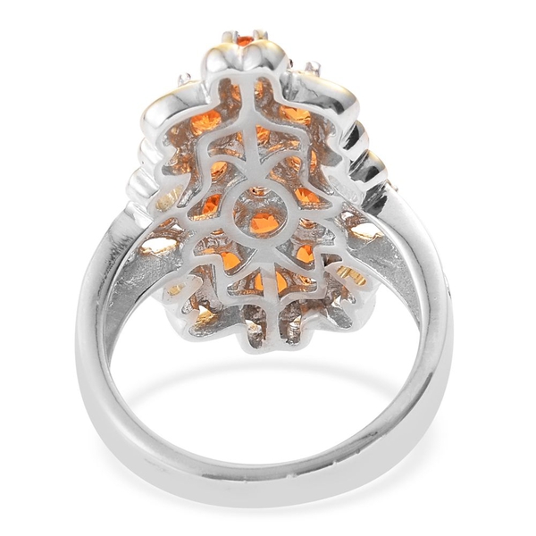 Jalisco Fire Opal (Ovl) Ring in Platinum and Yellow Gold Overlay Sterling Silver 2.00 Ct.