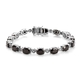 11.25 Ct Shungite and Zircon Tennis Bracelet in Platinum Plated Silver 13.21 Grams 7 Inch