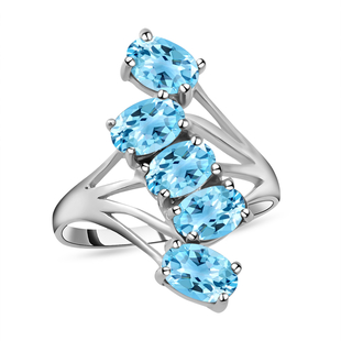 Vegas Close Out - Skyblue Topaz Bypass Ring in Sterling Silver