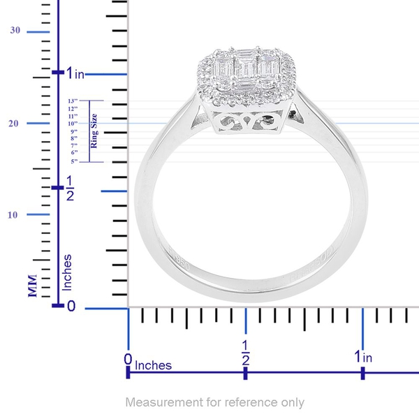 RHAPSODY 950 Platinum 0.50 Carat Diamond Cluster Engagement Ring IGI Certified Diamond VS E-F.