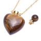 Yellow Tiger Eye Heart Necklace (Size - 22) in Yellow Gold Tone 90.00 Ct.