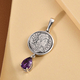 GP Amethyst and Blue Sapphire Pendant in Sterling Silver