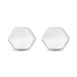 Sterling Silver Hexagon Stud Earrings (with Push Back)