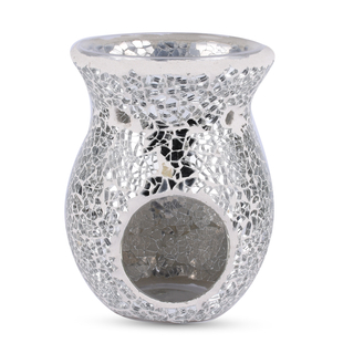 Lesser & Pavey - Mosaic Silver Glass Wax Melt & Oil Warmer (Size 14x7x9cm)