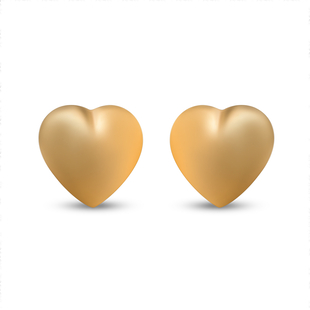 9K Yellow Gold Heart Earrings (With Push Back)