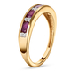 Natural Moroccan Ruby and Natural Cambodian Zircon Half Eternity Band Ring in 14K Gold Overlay Sterling Silver