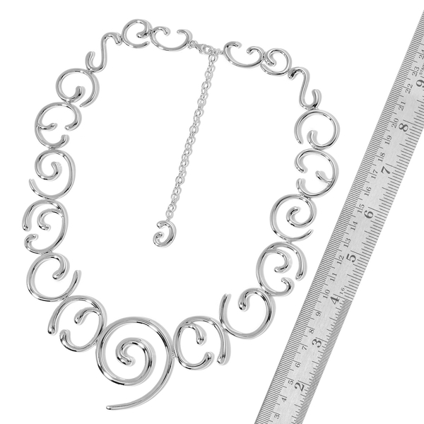 LucyQ Air Necklace (Size 24 with Extender) in Rhodium Plated Sterling Silver 98.00 Gms.