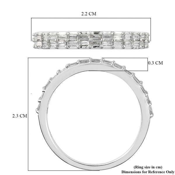 9K White Gold SGL Certified Diamond Half Eternity Ring 0.31 Ct