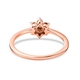 Diamond Floral Ring in Rose Gold Overlay Sterling Silver