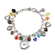 STRADA Japanese Movement Multi Colour Murano Beads Water Resistant Adjustable Charms Bracelet Watch 