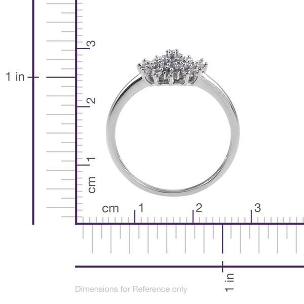 Diamond (Rnd) Ring in Platinum Overlay Sterling Silver 0.330 Ct.