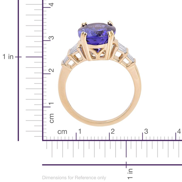 ILIANA 18K Y Gold AAA Tanzanite (Ovl 7.00 Ct), Diamond Ring 7.250 Ct.