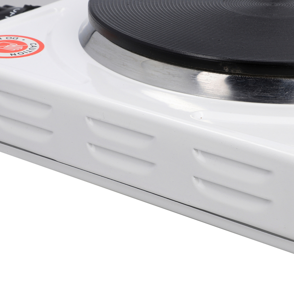 Kitchen Essentials 1000W Double Burner Hot Plate for Cooking - White