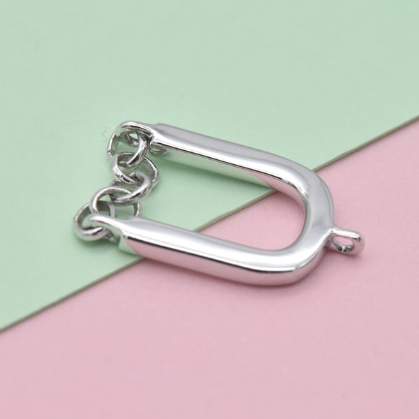 Platinum Overlay Sterling Silver Initial U Charm