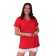 TAMSY Long Solid Colored Tunic Top (Size S,8-10) - Red