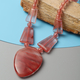 Cherry Quartz Necklace (Size - 18 with 2 inch Extender) in Stainless Steel 224.50 Ct.
