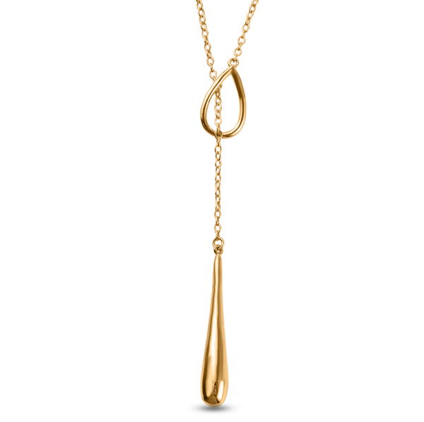 LucyQ Drip Collection - 18K Vermeil Yellow Gold Overlay Sterling Silver Necklace (Size 32), Silver W