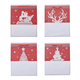 Set of 12 - Christmas Theme Gift Bags & Tags (Large-31x12x42Cm, Medium-26x12x32Cm, Small-18x10x23Cm) - Red, Grey and White