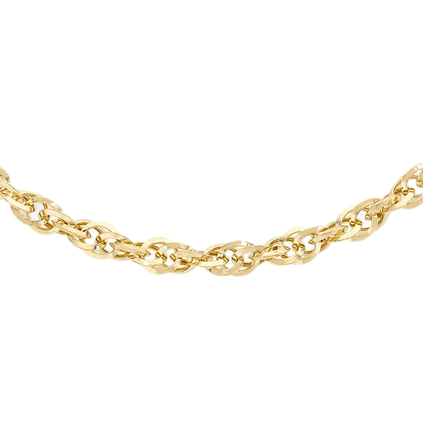 Italian 9K Yellow Gold Diamond Cut Prince of Wales Necklace (Size 20) With Lobster Clasp, Gold Wt. 4