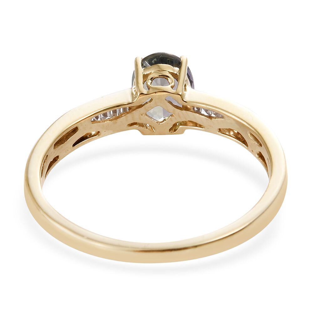 Limited Available-14K Yellow Gold Bi Colour Tanzanite (Ovl 1.02 Ct), Diamond (I2-I3/G-H) Ring 1.150 Ct.