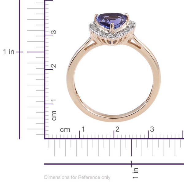14K Y Gold Tanzanite (Trl 1.25 Ct), Diamond Ring 1.500 Ct.