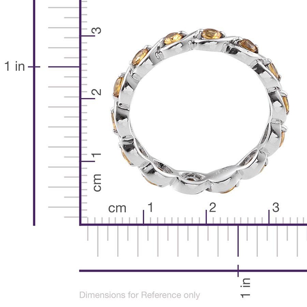 Yellow Sapphire (Rnd) Full Eternity Ring in Platinum Overlay Sterling Silver 1.250 Ct.