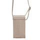 ASSOTS LONDON Tracy 100% Genuine Leather Croc Pattern Mobile Crossbody Bag with Shoulder Strap (Size 20x10x4 Cm) - Nude