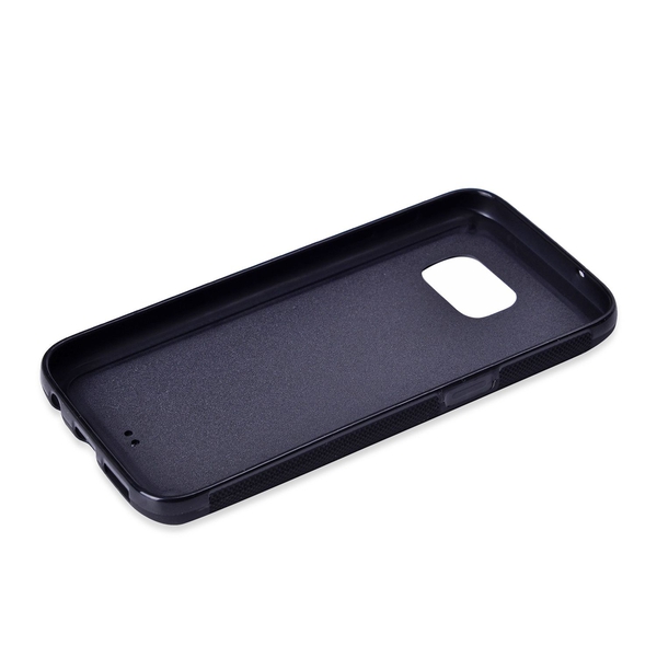 Antigravity iPHONE6 Plus Phone Cover Black with Blue Bordar with Logo Hole and Toughened Membrane (Size 16x8 Cm)
