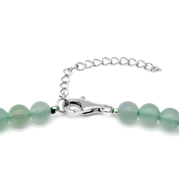 Green Aventurine Necklace (Size 18 with 2 inch Extender) in Sterling Silver 508.00 Ct.