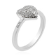 Personalised Engravable Diamond Heart Ring