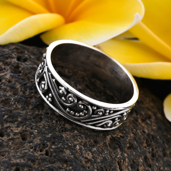 Royal Bali Collection - Sterling Silver Vines Band Ring