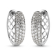 Lustro Stella Platinum Overlay Sterling Silver Hoop Earrings Made with Finest CZ 2.87 Ct.
