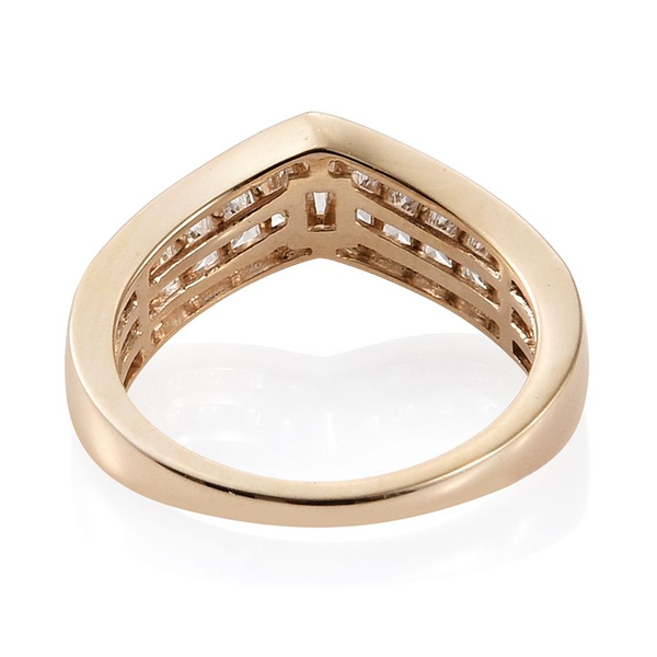 9K Y Gold (Bgt) Wishbone Ring Made with Finest CZ