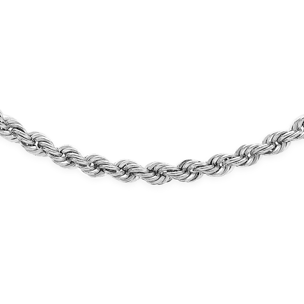 JCK Vegas Collection 9K White Gold Rope Chain Size 20 Inch, 4.80 Gms.