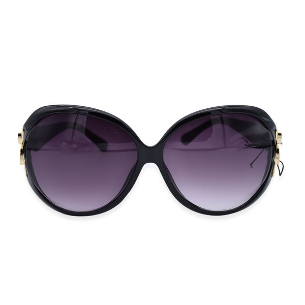 Eyecatcher Black Sunglasses with Graduated Tint Finish Lenses and Gold ...