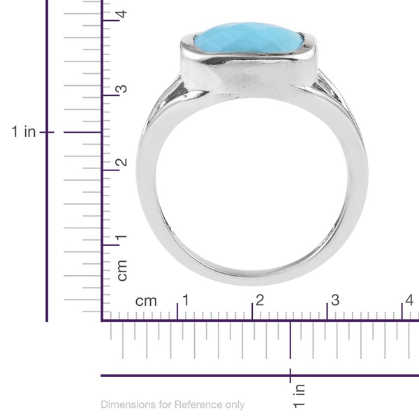 Arizona Sleeping Beauty Turquoise (Cush) Solitaire Ring in Platinum Overlay Sterling Silver 4.750 Ct.