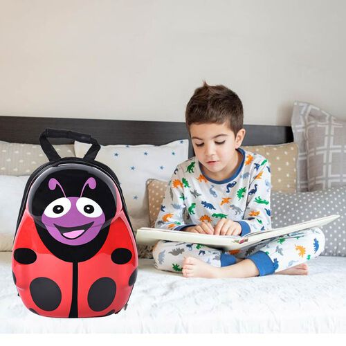 Cute Beetle Kids Backpack (Size 31x23x9cm) - Black and Red ...