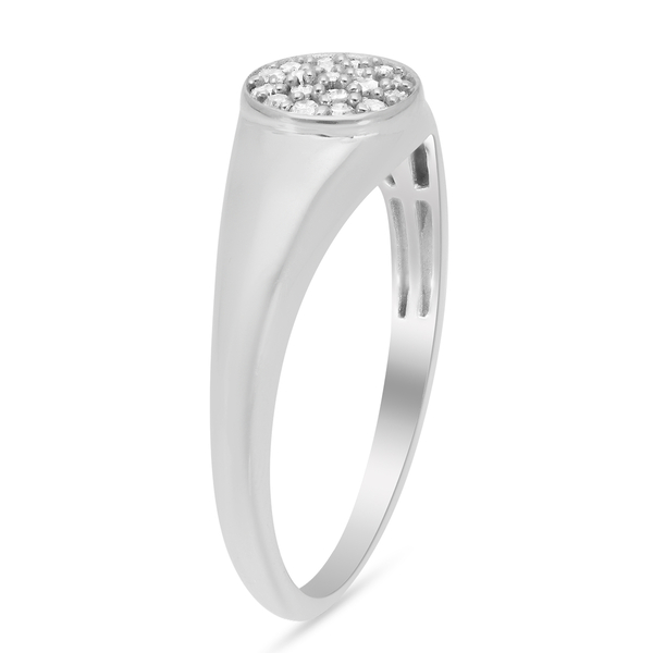Diamond Ring in Platinum Overlay Sterling Silver 0.20 Ct.