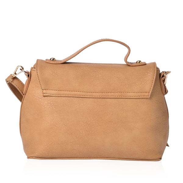 Beige Colour Crossbody Bag with Tassels and Removable, Adjustable Shoulder Strap (Size 26x20x11.5 Cm)